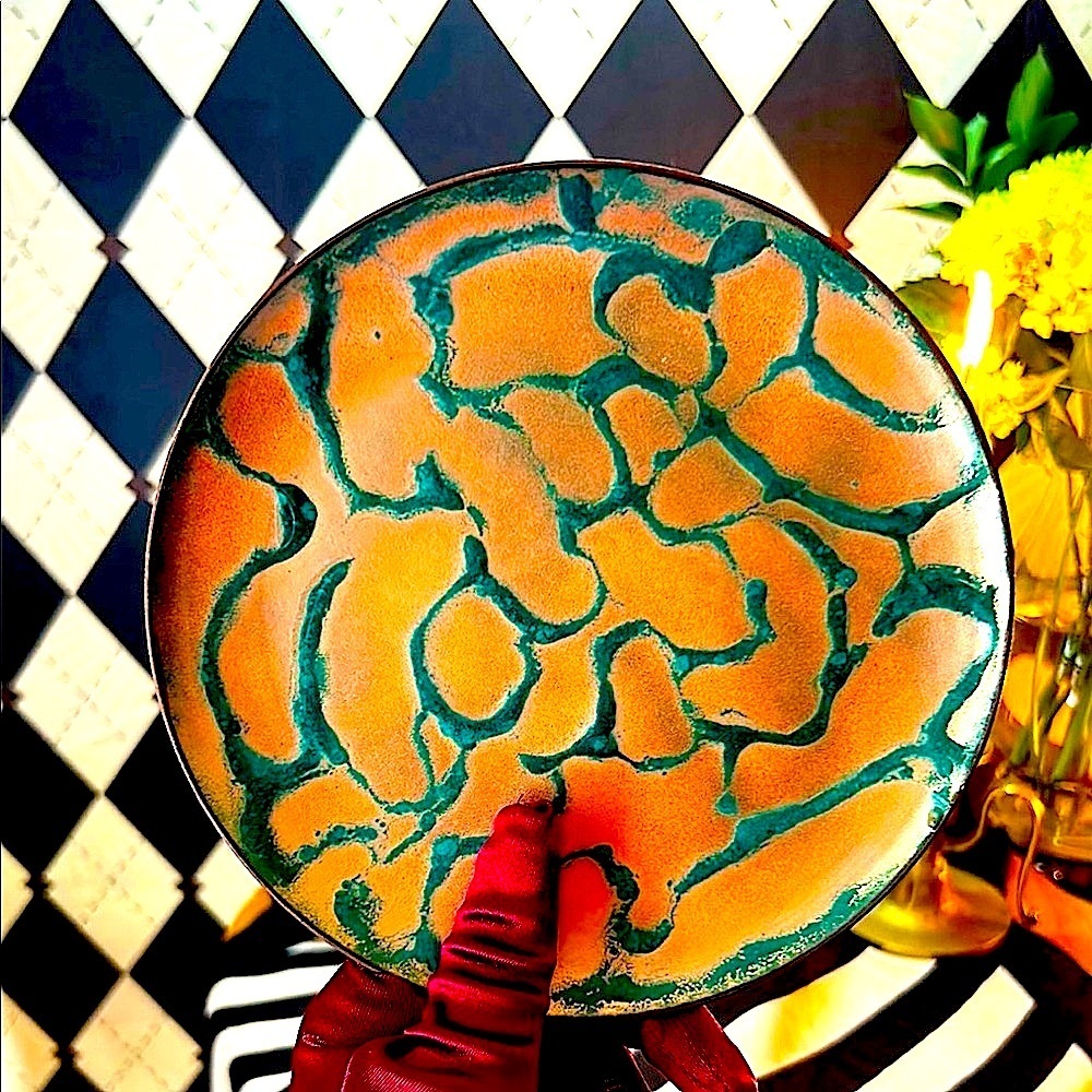 Copper Enamel Art Plate | Vibrant‎ Hand-Fired Colors • One-of-a-Kind